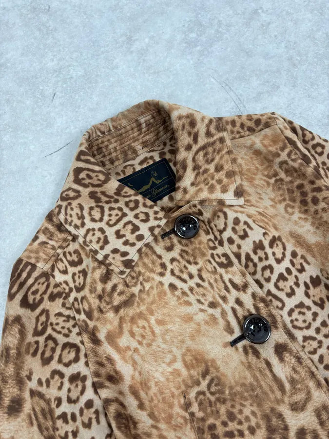 2000s Hysteric Glamour Long Leopard Effect Jacket QafaaVo 4