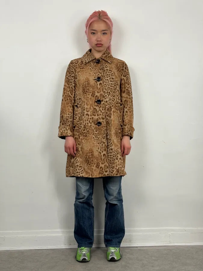 2000s Hysteric Glamour Long Leopard Effect Jacket QafaaVo 0