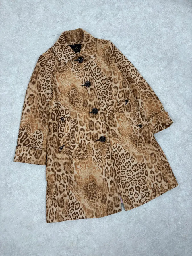2000s Hysteric Glamour Long Leopard Effect Jacket QafaaVo 3