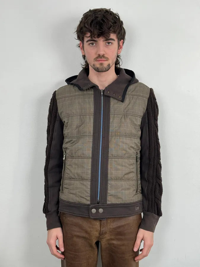 2000s Iceberg Beige & Brown Wool Checkered Windbreaker Jacket KJJyOWC 1