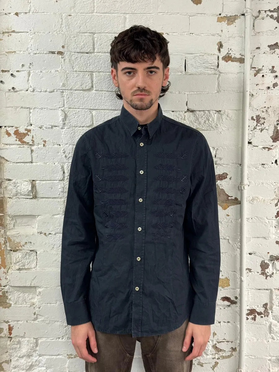 2000s Iceberg Navy Officer Napoleon Shirt wDGkXAh 0