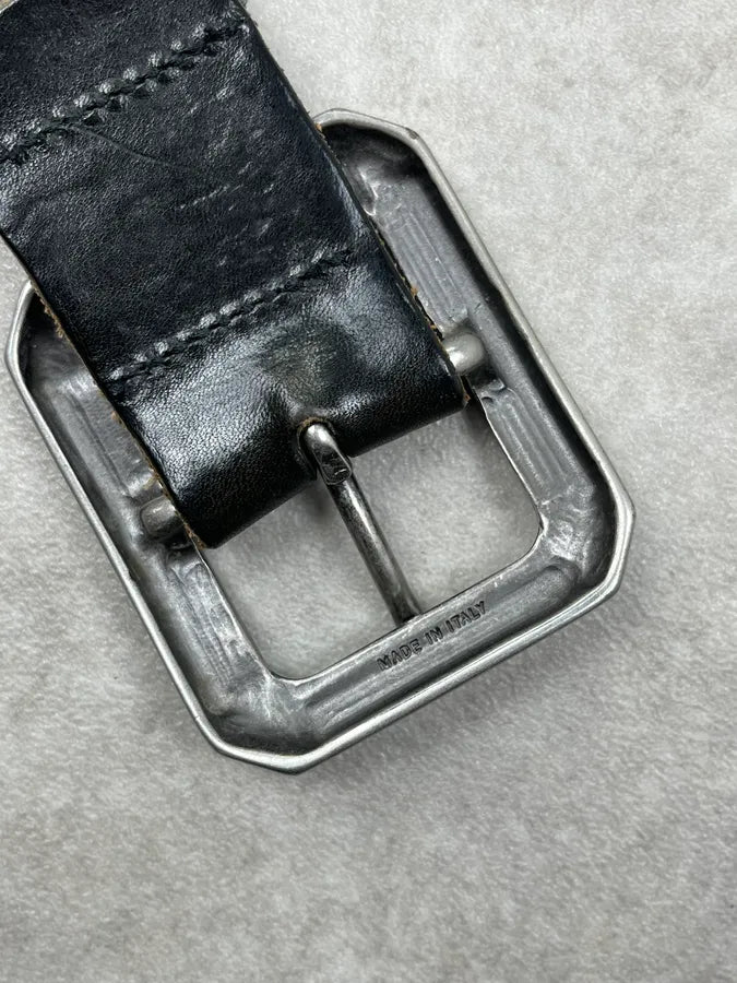 2000s Iceberg Black Studded Leather Belt ryrxhpP 9