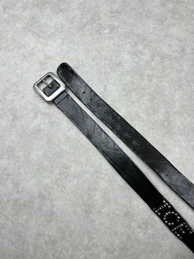 2000s Iceberg Black Studded Leather Belt ryrxhpP 3