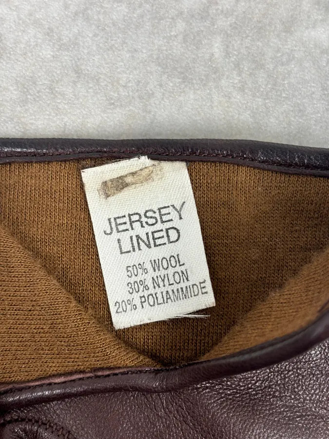 2000s Iceberg Brown Crocodile Embossed Leather Gloves IIFRTIX 9