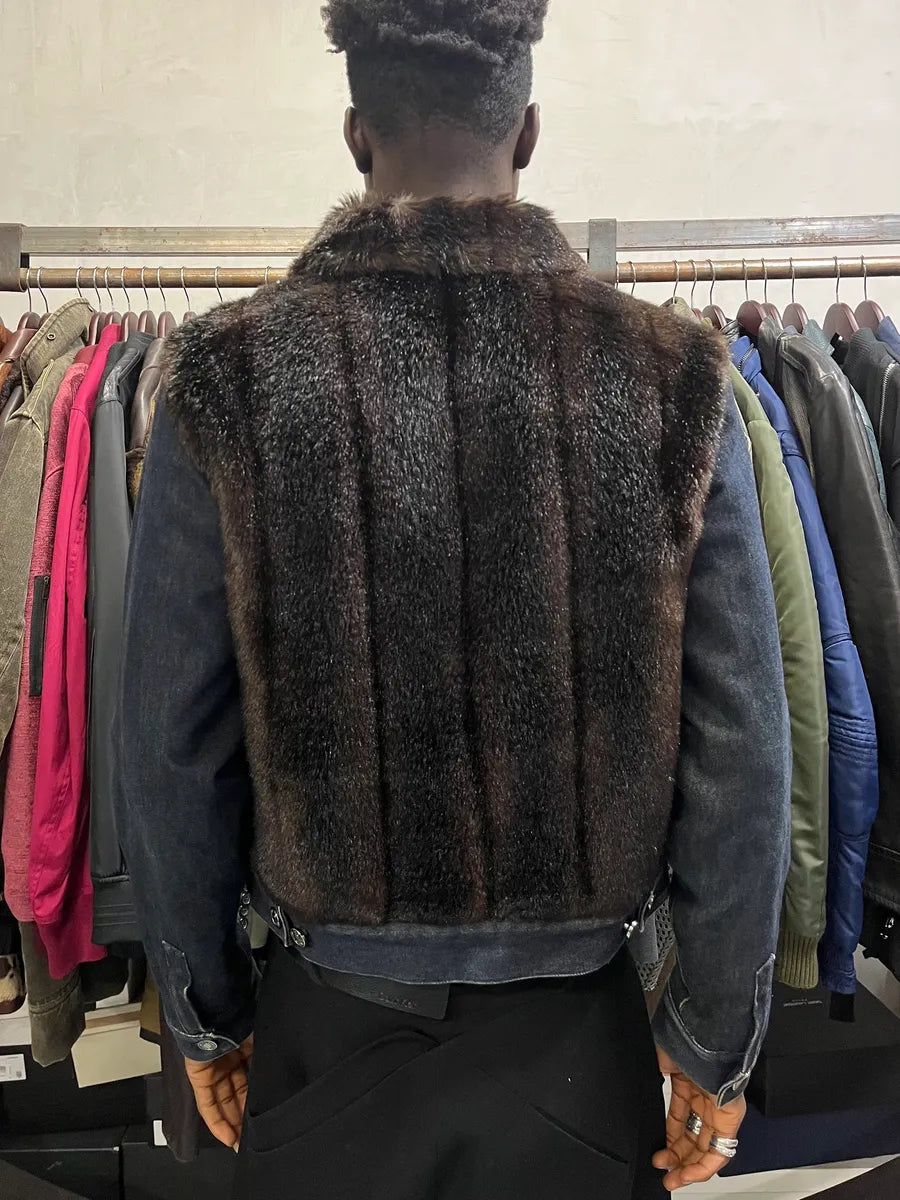 2000s Iceberg Brown Faux Fur Leather Zip-up Jacket OpggGlG 2