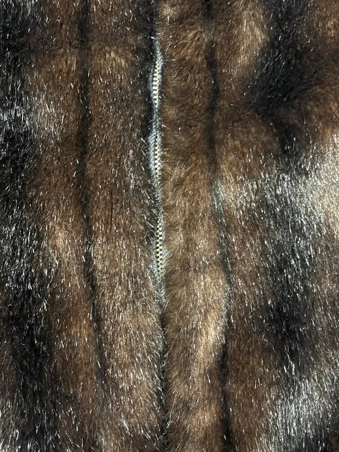 2000s Iceberg Brown Faux Fur Leather Zip-up Jacket OpggGlG 7