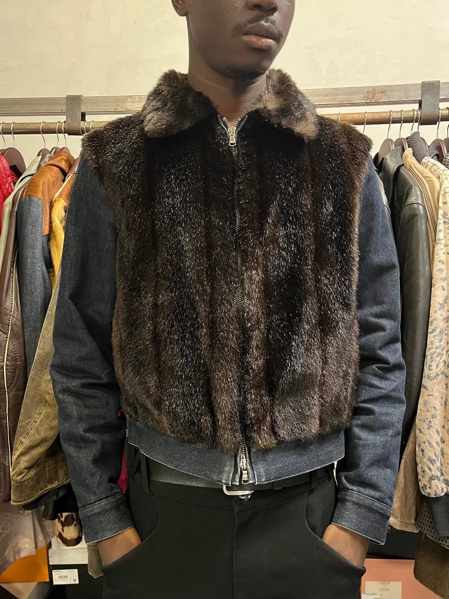 2000s Iceberg Brown Faux Fur Leather Zip-up Jacket OpggGlG 1