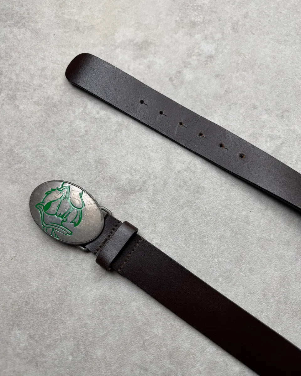2000s Iceberg Brown Leather Donald Buckle Belt NdnPicE 3