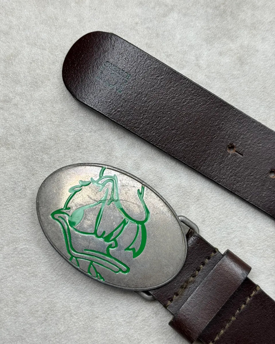 2000s Iceberg Brown Leather Donald Buckle Belt NdnPicE 4