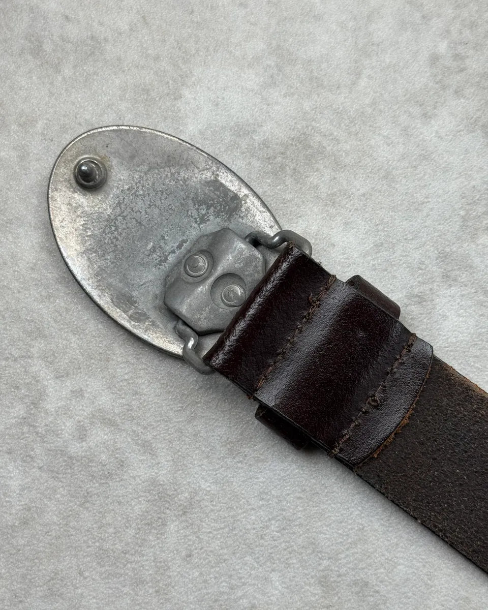 2000s Iceberg Brown Leather Donald Buckle Belt NdnPicE 6