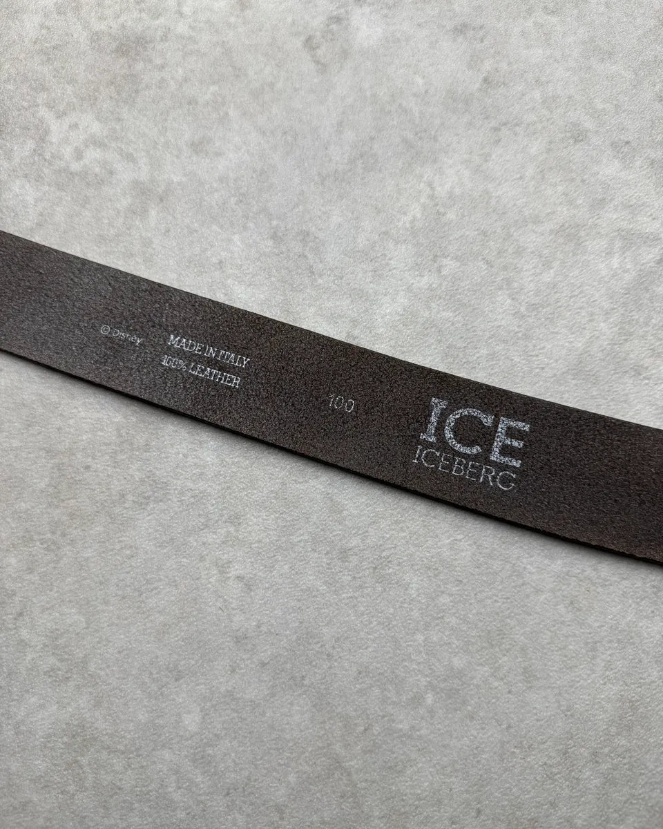 2000s Iceberg Brown Leather Donald Buckle Belt NdnPicE 7