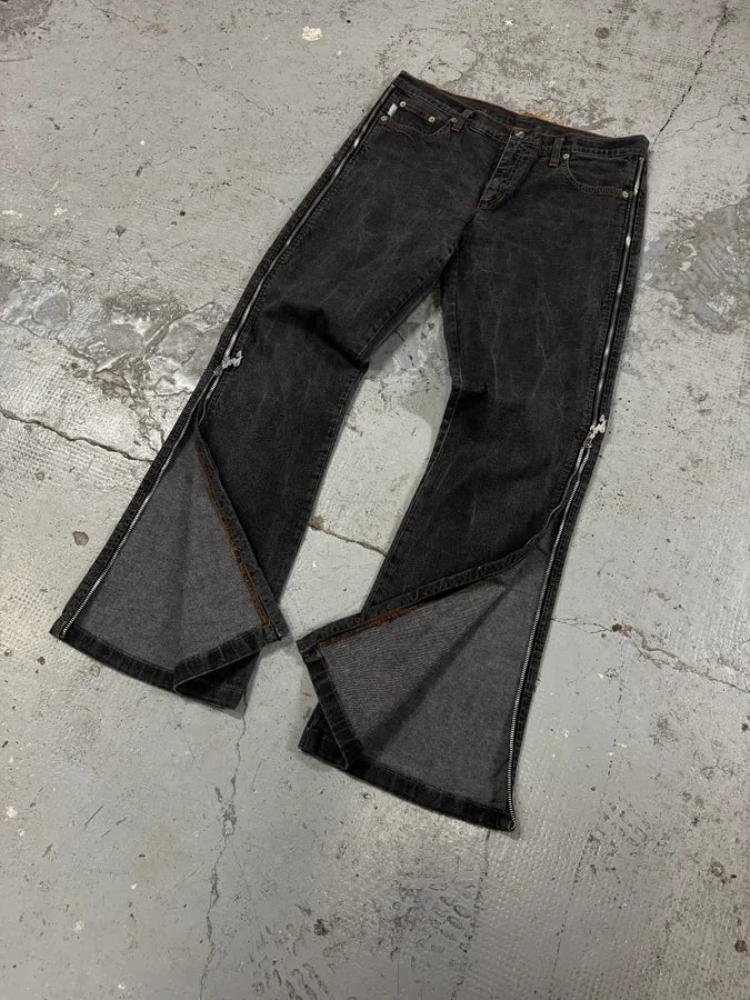 2000s Iceberg Full Zip Grey Denim Jeans aktdaGO 1