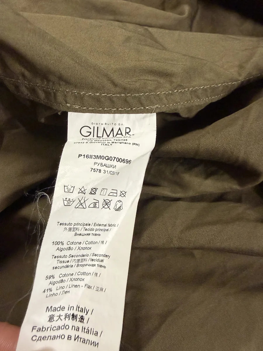 2000s Iceberg Grey Denim Hybrid Beige Cotton Shirt oEWlDqa 6