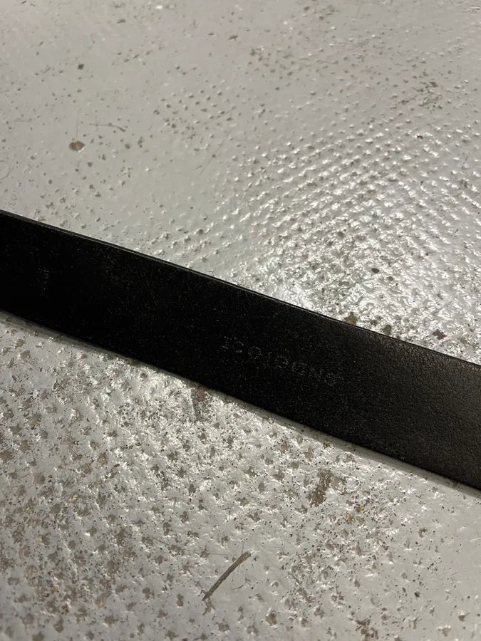 2000s Iceberg Moon Buckle Black Leather Belt IVAwkfD 7
