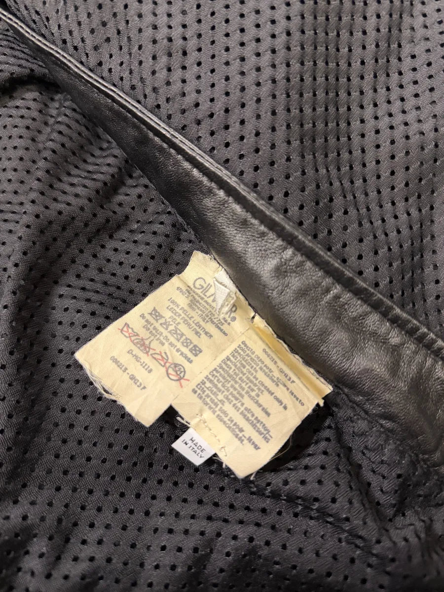 2000s Iceberg Multi Front Zip Black Biker Leather Jacket ZMpFjdX 4