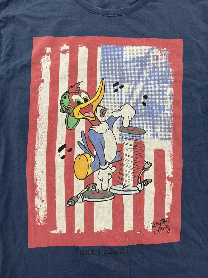 2000s Iceberg Navy Comic Flag T-Shirt guCezhx 6