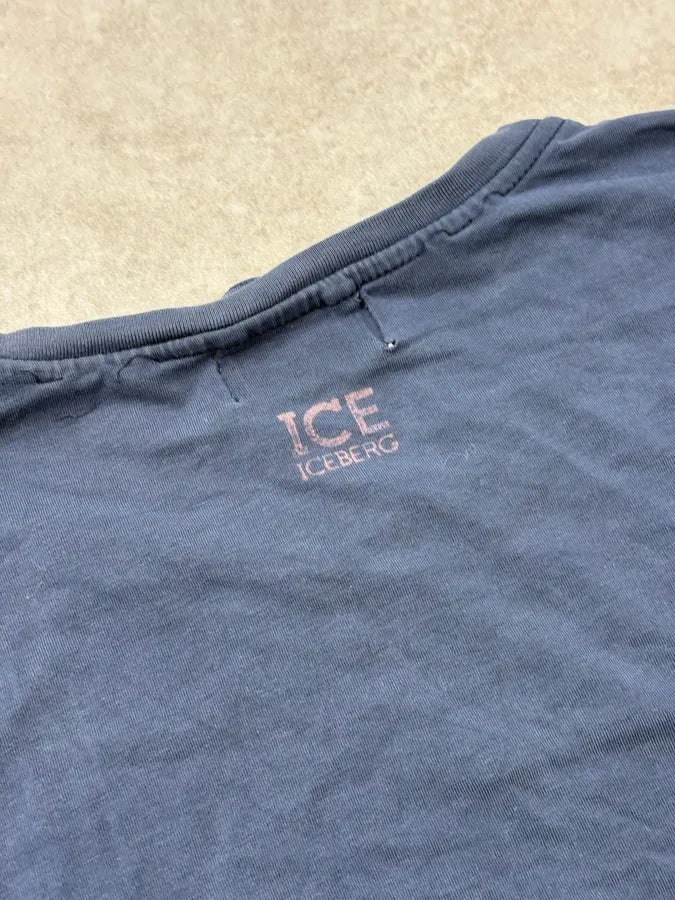 2000s Iceberg Navy Comic Flag T-Shirt guCezhx 7