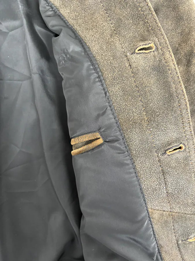2000s Iceberg Premium Grey Suede Leather Jacket pDeugEy 7