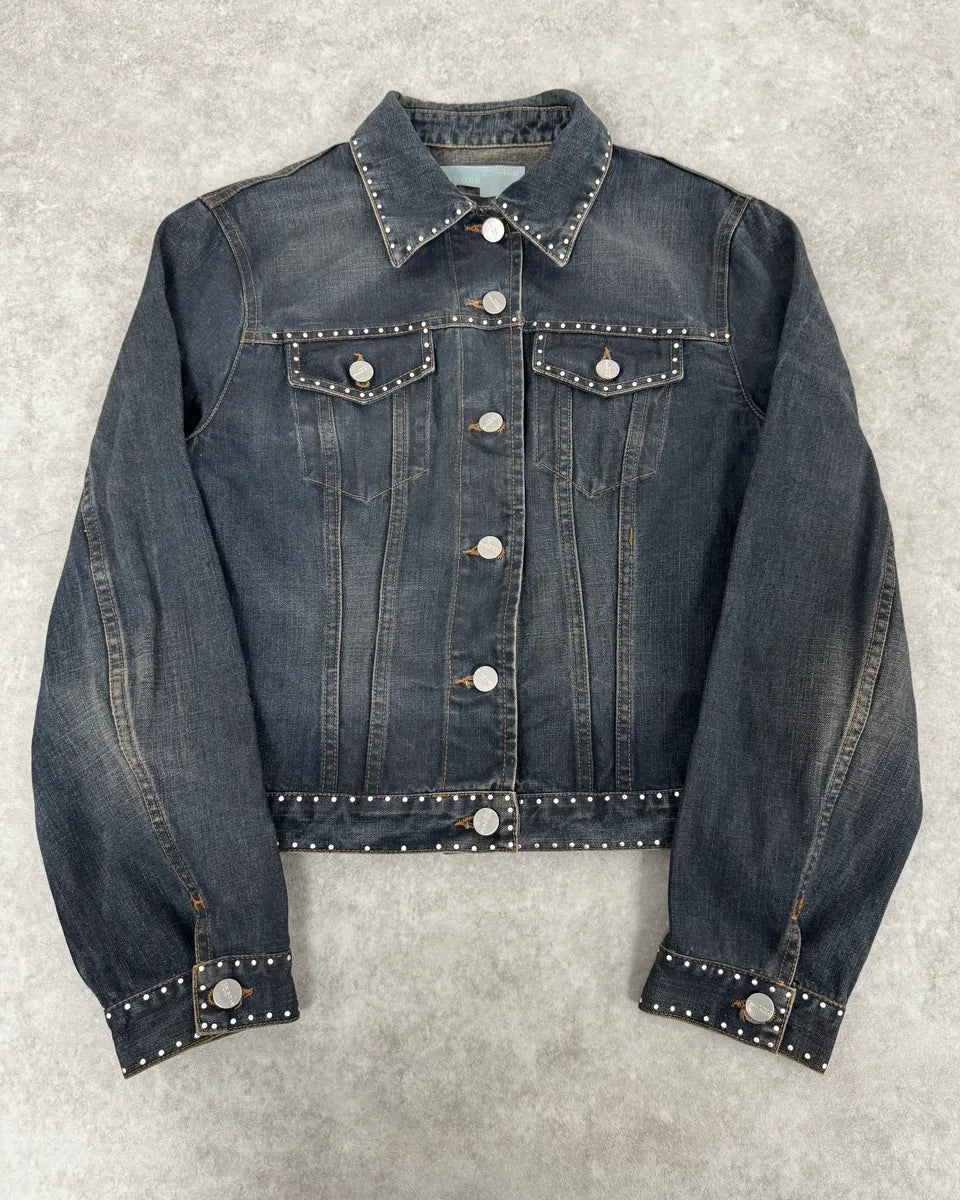 2000s Iceberg Studded Blue Denim Jacket MsRBEpD 0