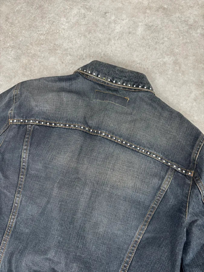 2000s Iceberg Studded Blue Denim Jacket MsRBEpD 5