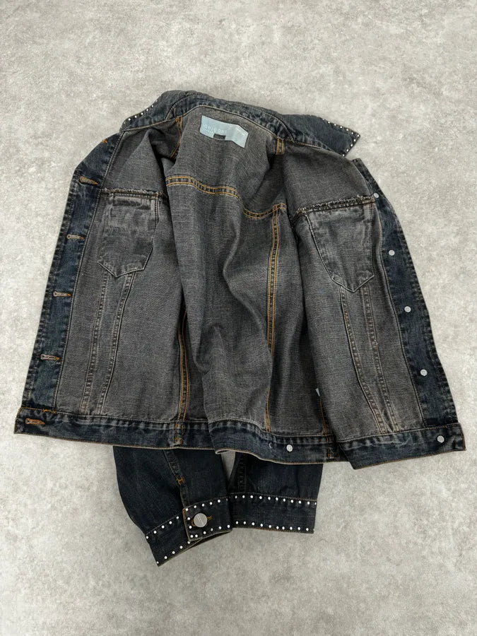 2000s Iceberg Studded Blue Denim Jacket MsRBEpD 6
