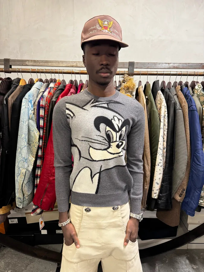 2000s Iceberg Tom Grey Nasty Cat Sweater RKMLYda 0