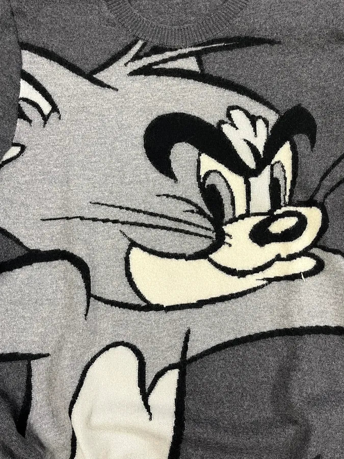 2000s Iceberg Tom Grey Nasty Cat Sweater RKMLYda 6