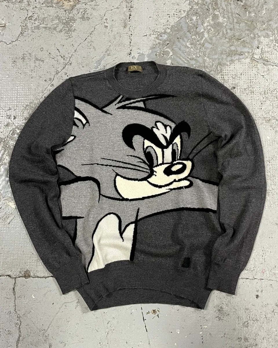 2000s Iceberg Tom Grey Nasty Cat Sweater RKMLYda 1