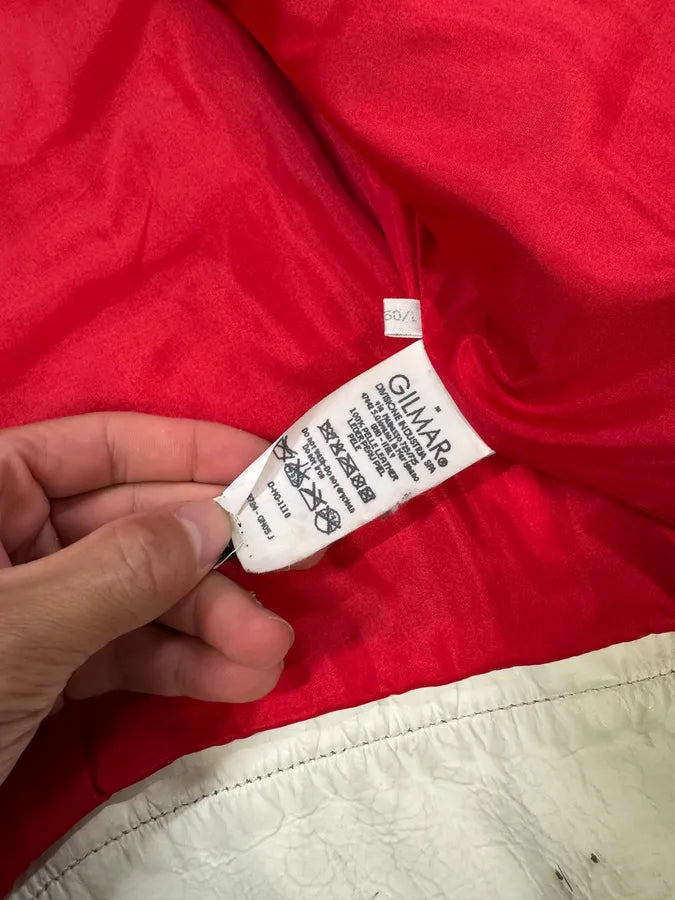 2000s Iceberg White Painted Leather Biker Jacket iQNiycX 9