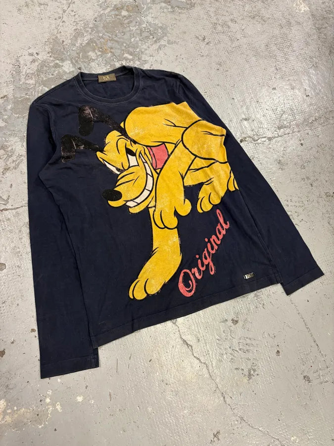2000s Iceberg Yellow Dog Drawing Navy Longsleeves NQxuJhx 3