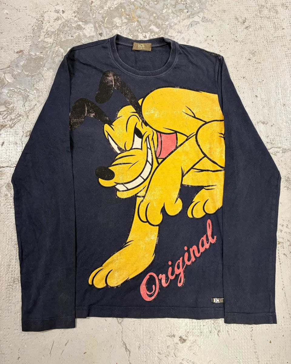2000s Iceberg Yellow Dog Drawing Navy Longsleeves NQxuJhx 0