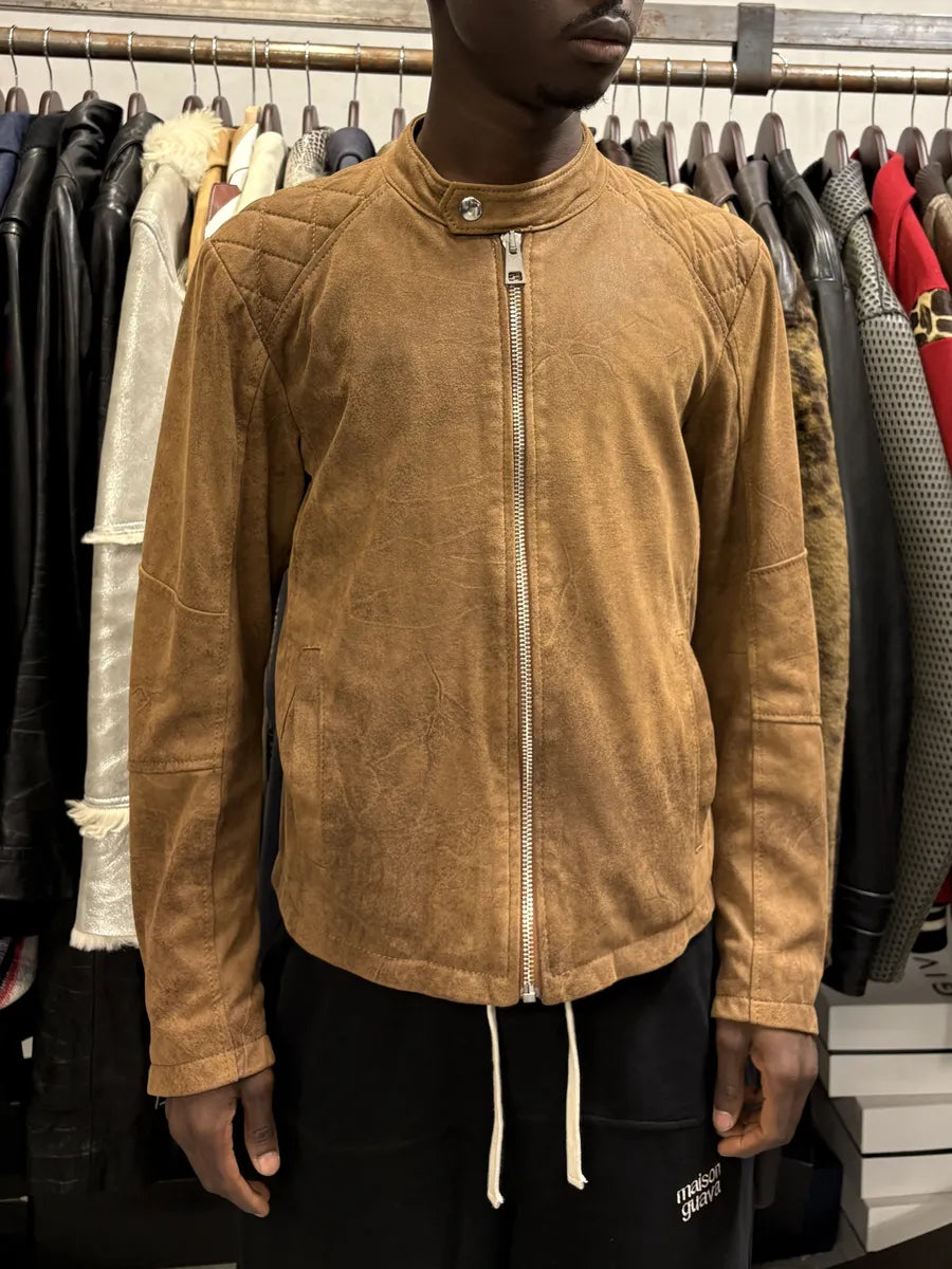 2000s Imperial Biker Raw Brown Leather Jacket OOjqziJ 0