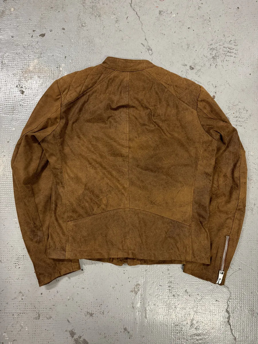 2000s Imperial Biker Raw Brown Leather Jacket OOjqziJ 3