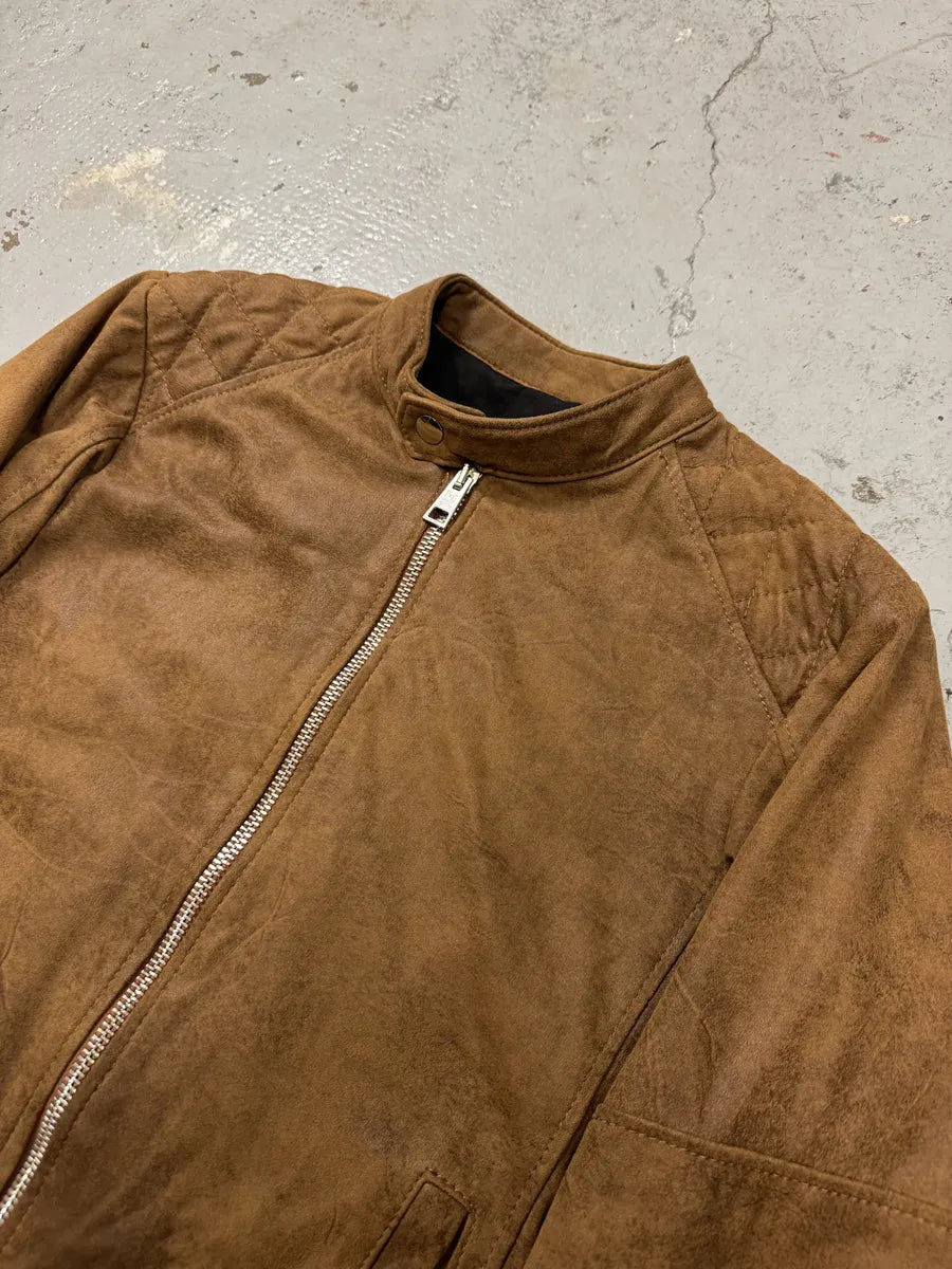 2000s Imperial Biker Raw Brown Leather Jacket OOjqziJ 9
