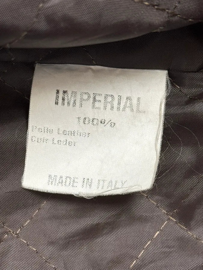 2000s Imperial Brown Leather Cow Effect Pony Hair Jacket blAtcRJ 11
