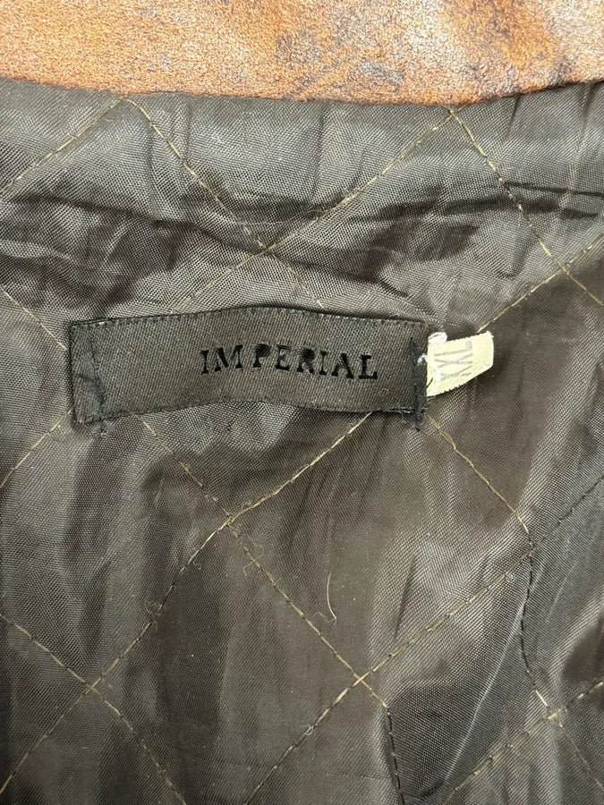 2000s Imperial Brown Leather Cow Effect Pony Hair Jacket blAtcRJ 9