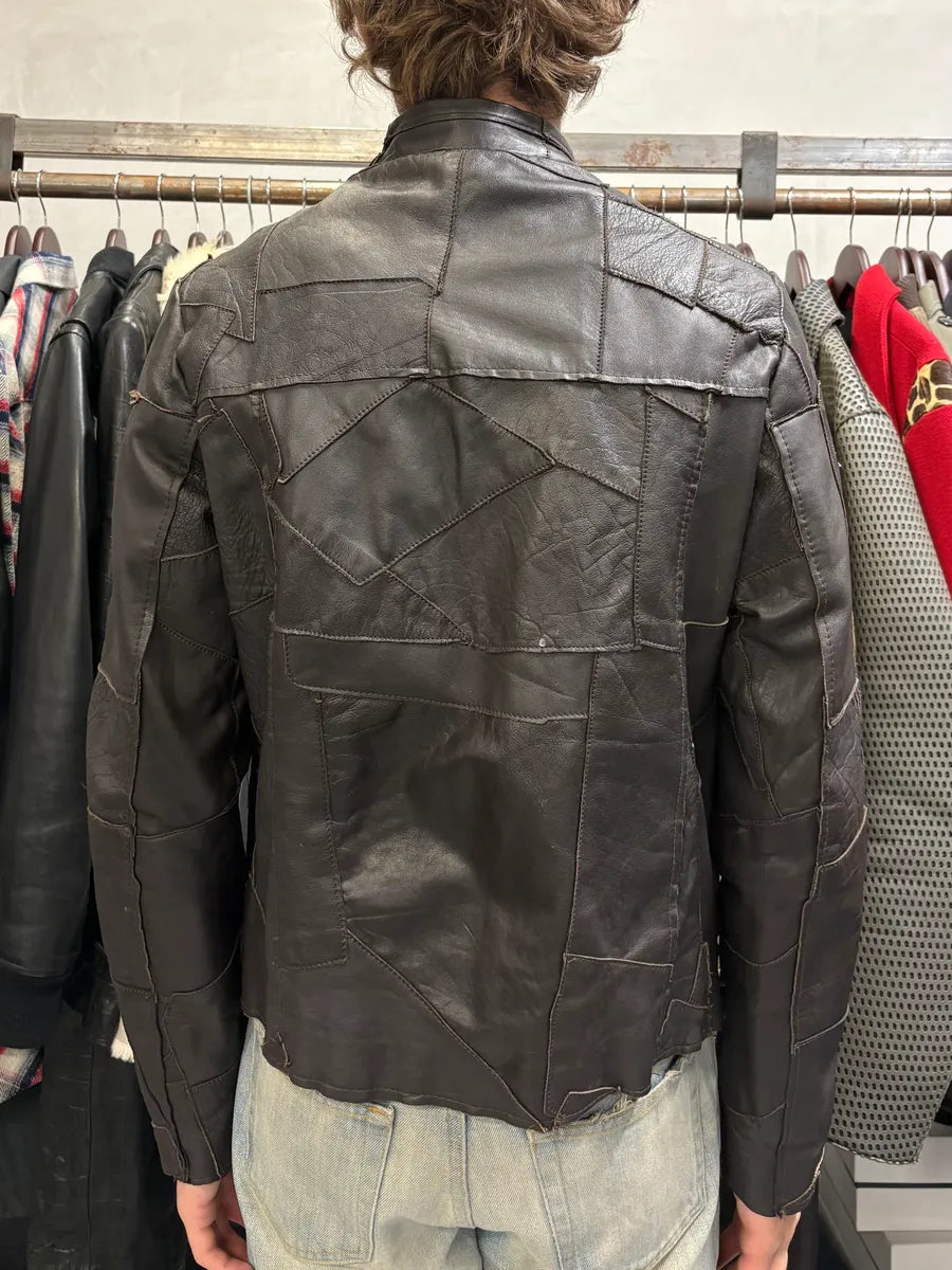 2000s Imperial Brown Patchwork Leather Jacket NcSVlzh 2