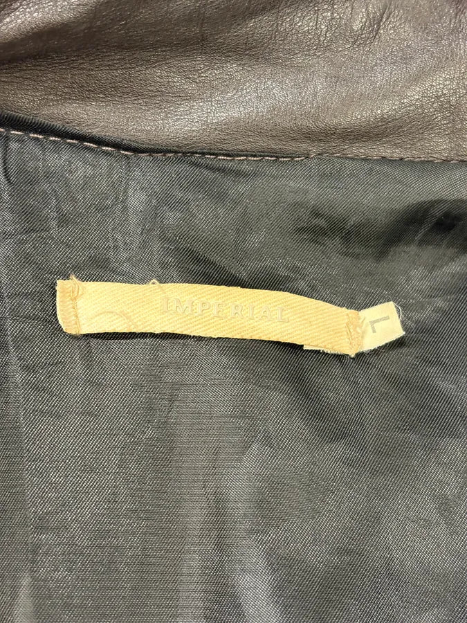 2000s Imperial Brown Patchwork Leather Jacket NcSVlzh 7