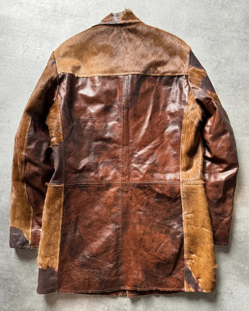 2000s Imperial Cowhide Brown Pony Hair Leather Jacket hvOoXUs 1