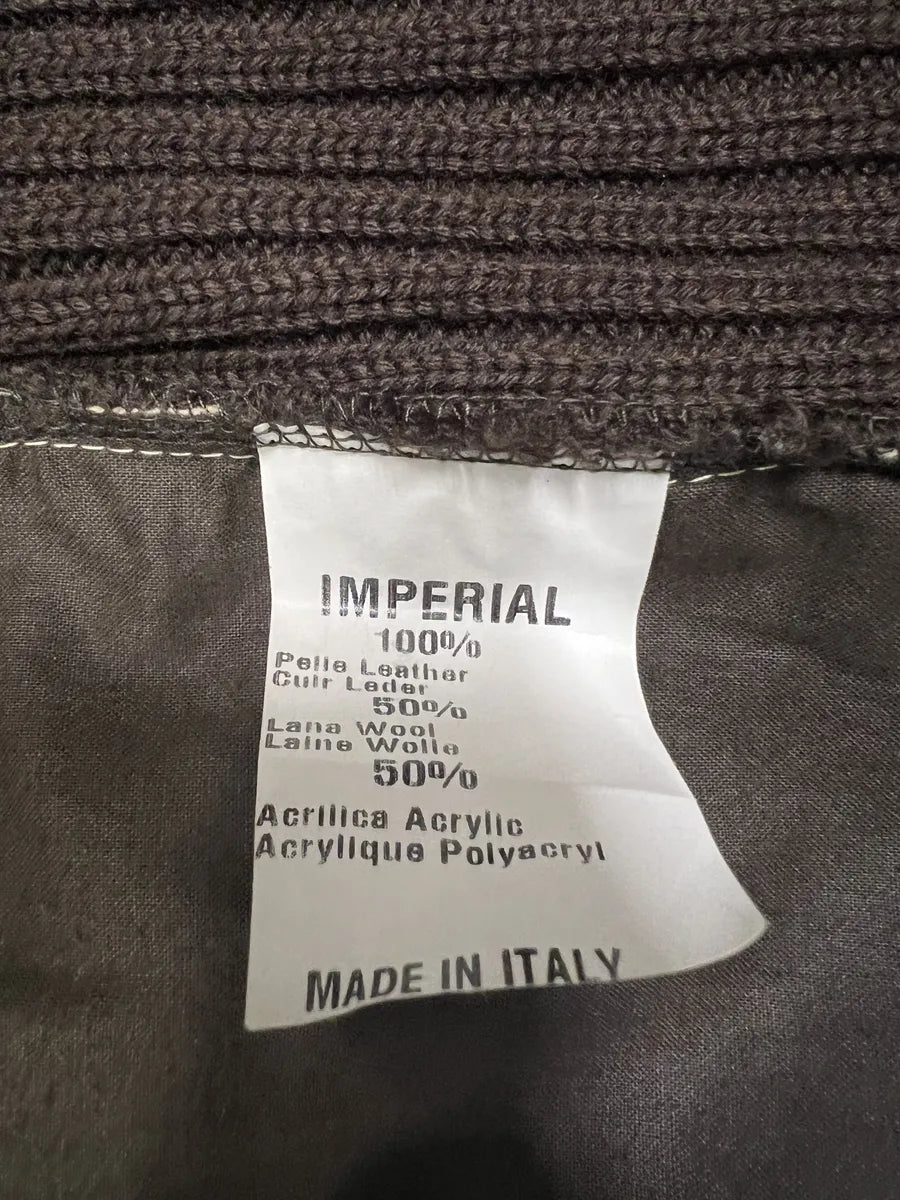 2000s Imperial Hybrid Leather & Wool Brown Eroded Jacket (M) 10