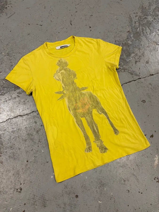 2000s Imperial Yellow Punk Dog T-Shirt TgVZepx 3