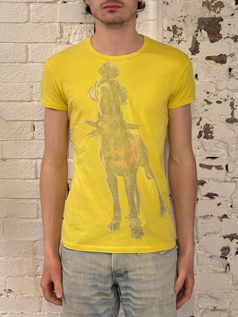 2000s Imperial Yellow Punk Dog T-Shirt TgVZepx 1