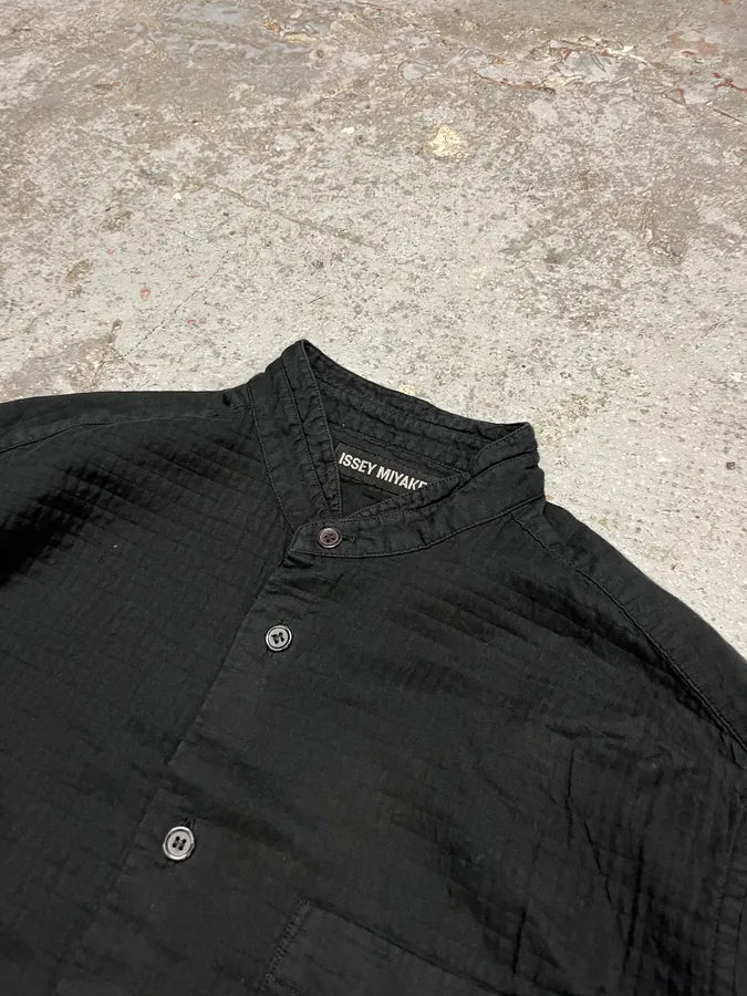 2000s Issey Miyake Black Mao Relief Shirt TMexCmw 3