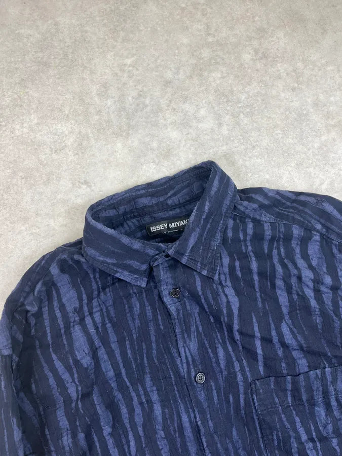 2000s Issey Miyake Dark Navy Clawmarks Shirt FFmVLnt 4