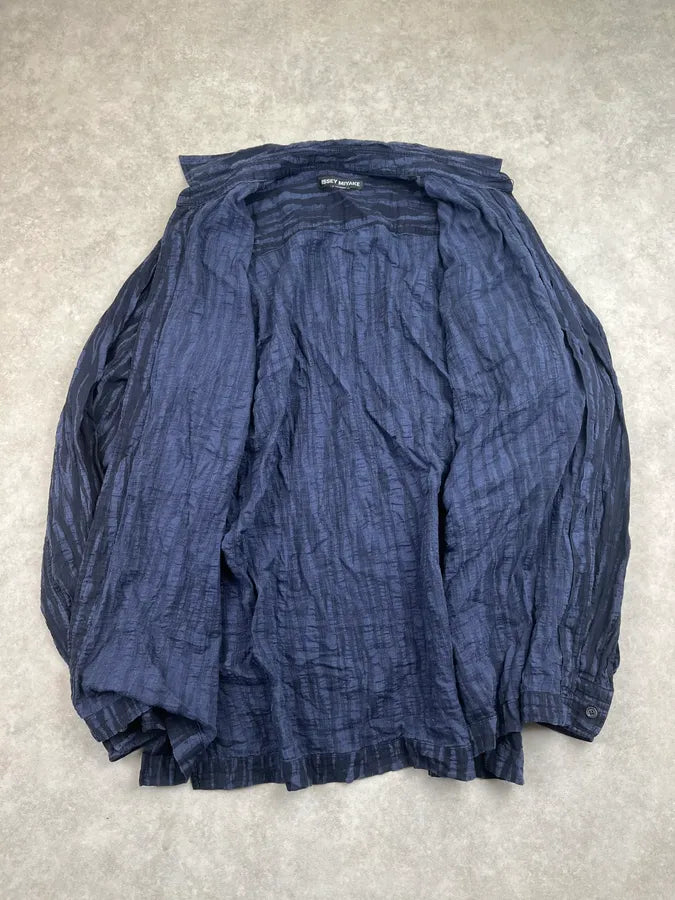 2000s Issey Miyake Dark Navy Clawmarks Shirt FFmVLnt 8