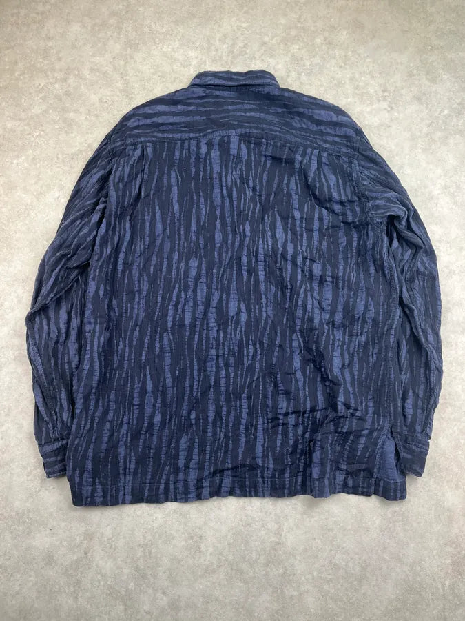 2000s Issey Miyake Dark Navy Clawmarks Shirt FFmVLnt 5