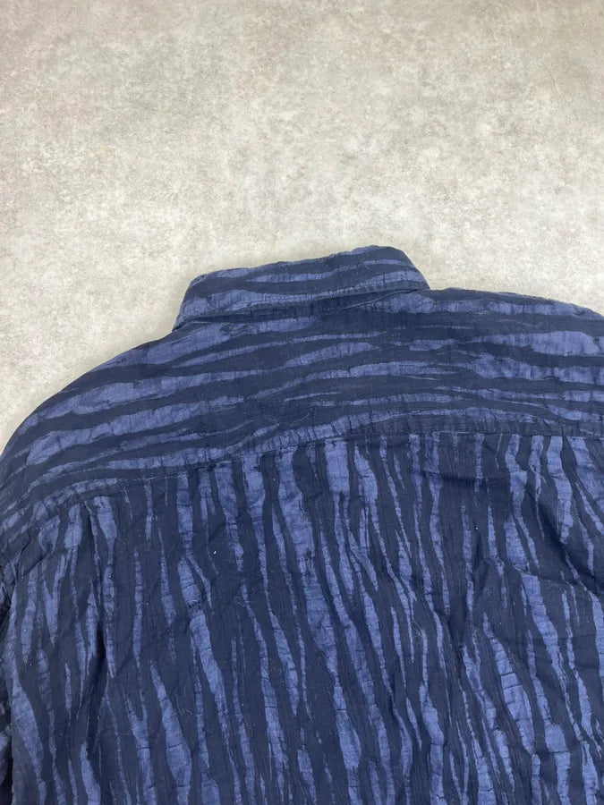 2000s Issey Miyake Dark Navy Clawmarks Shirt FFmVLnt 6