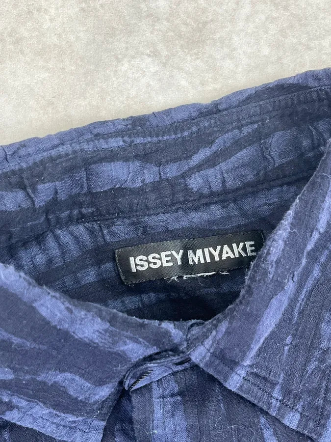 2000s Issey Miyake Dark Navy Clawmarks Shirt FFmVLnt 7