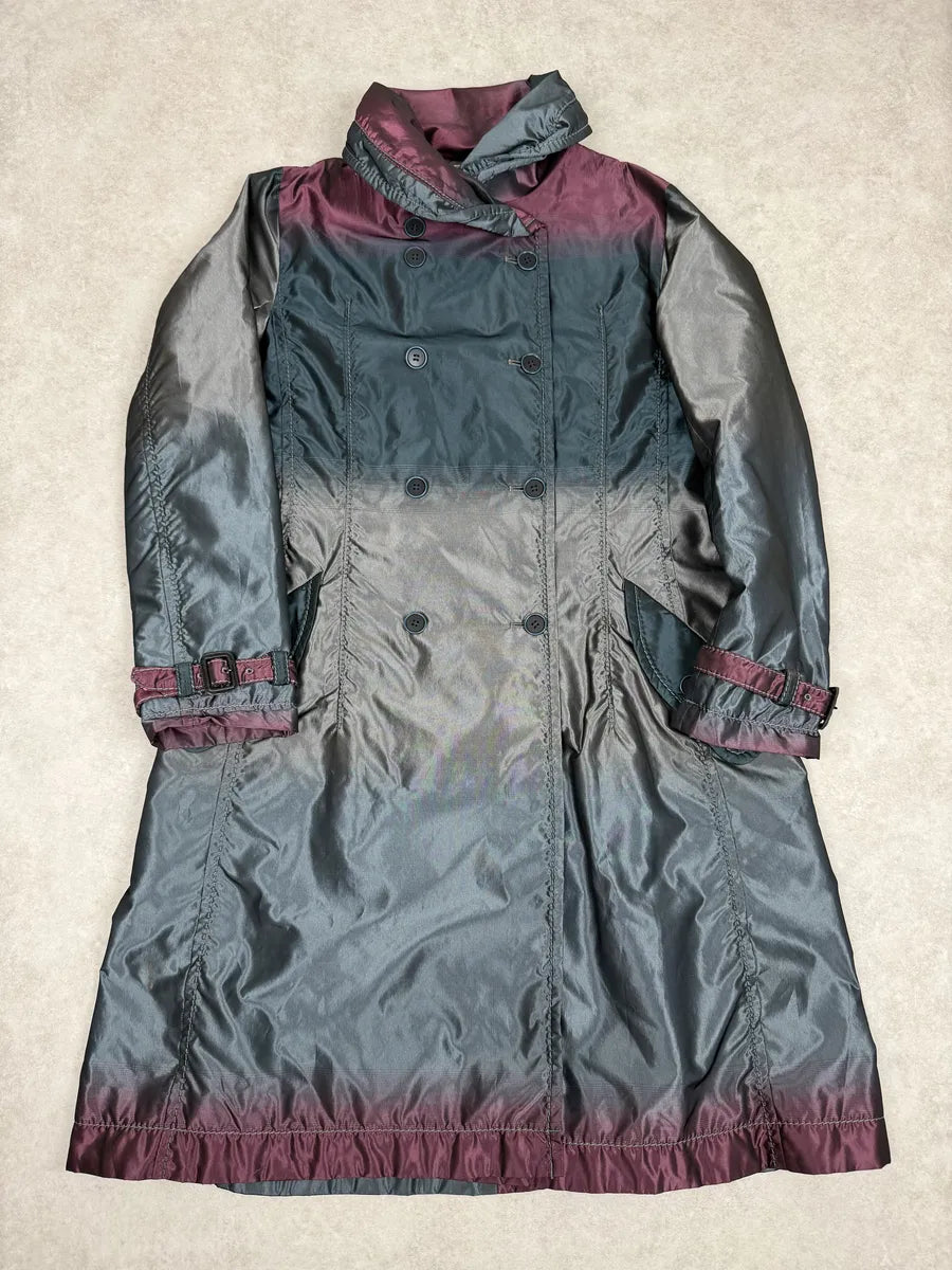 2000s Issey Miyake Gradient Multicolor Long Japanese Trench Coat QbAwOLk 0