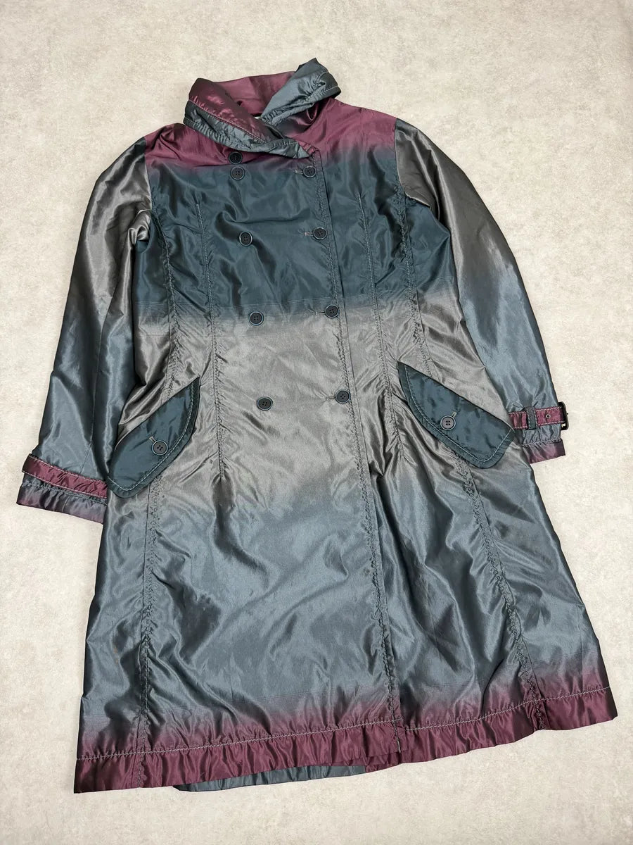 2000s Issey Miyake Gradient Multicolor Long Japanese Trench Coat QbAwOLk 6